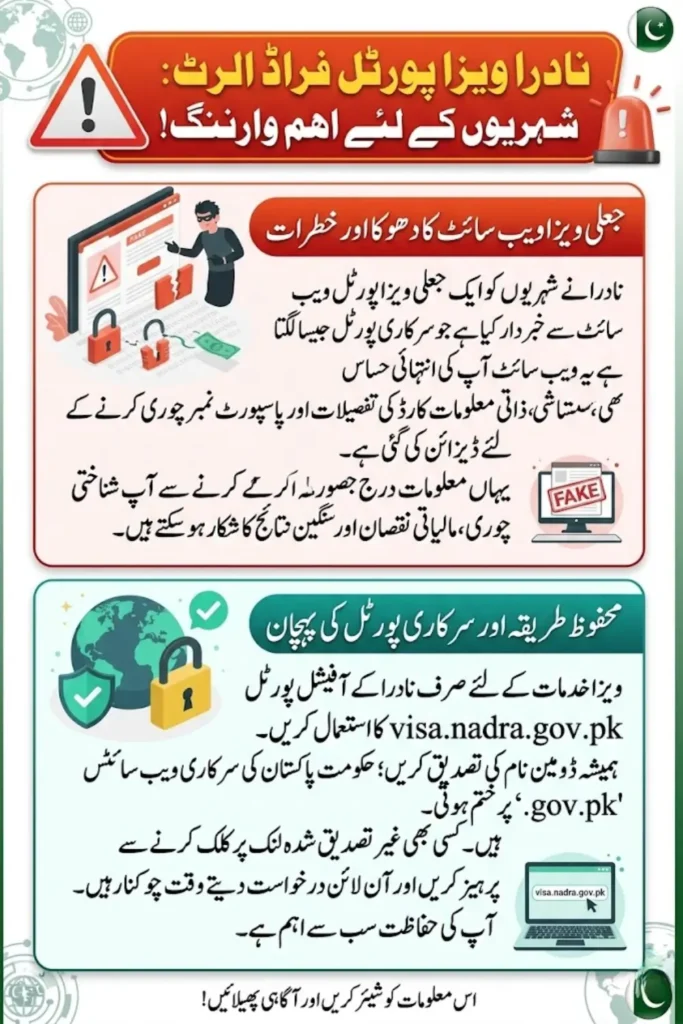 NADRA Visa Portal Fraud Alert: NADRA Warns Citizens About Fake Visa Website