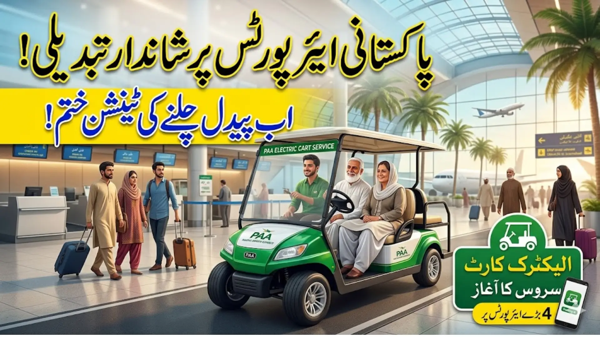 Electric Cart Service at Pakistan Airports Launching Soon for Passenger Convenience