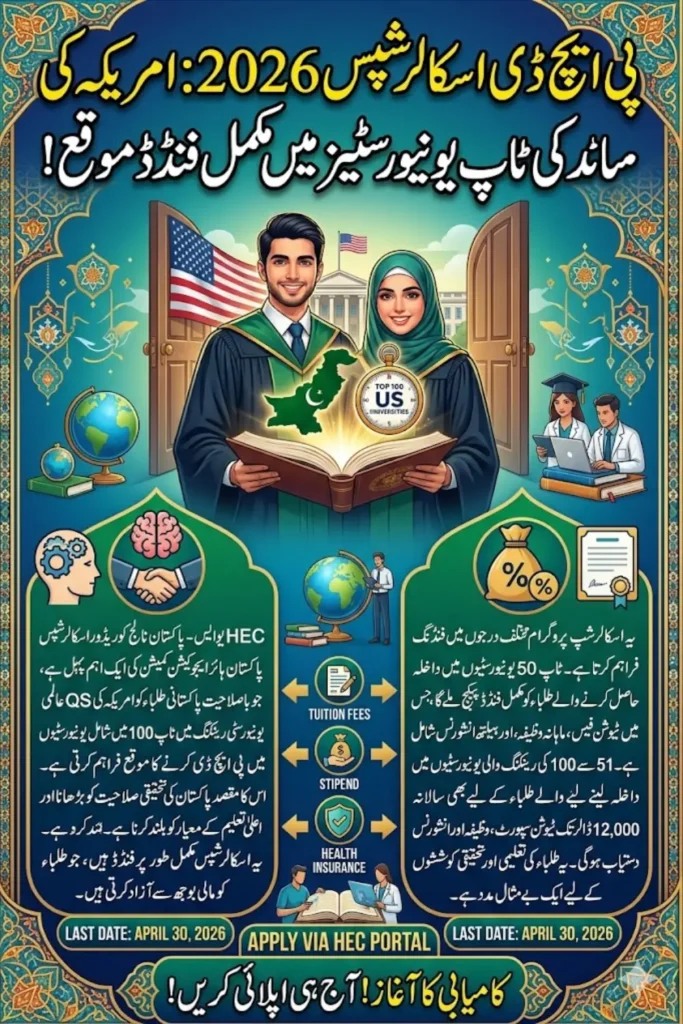 HEC US-Pakistan Knowledge Corridor PhD Scholarships 2026: Fully Funded Opportunity to Study at Top 100 US Universities