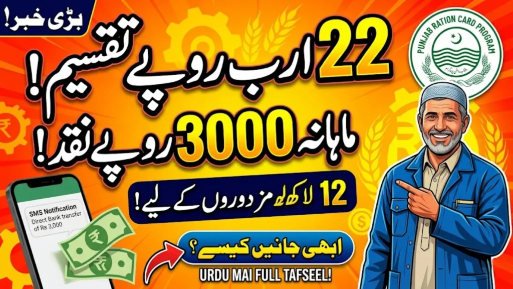 Punjab Ration Card Program Rs 22 Billion Transferred to Workers’ Bank Accounts