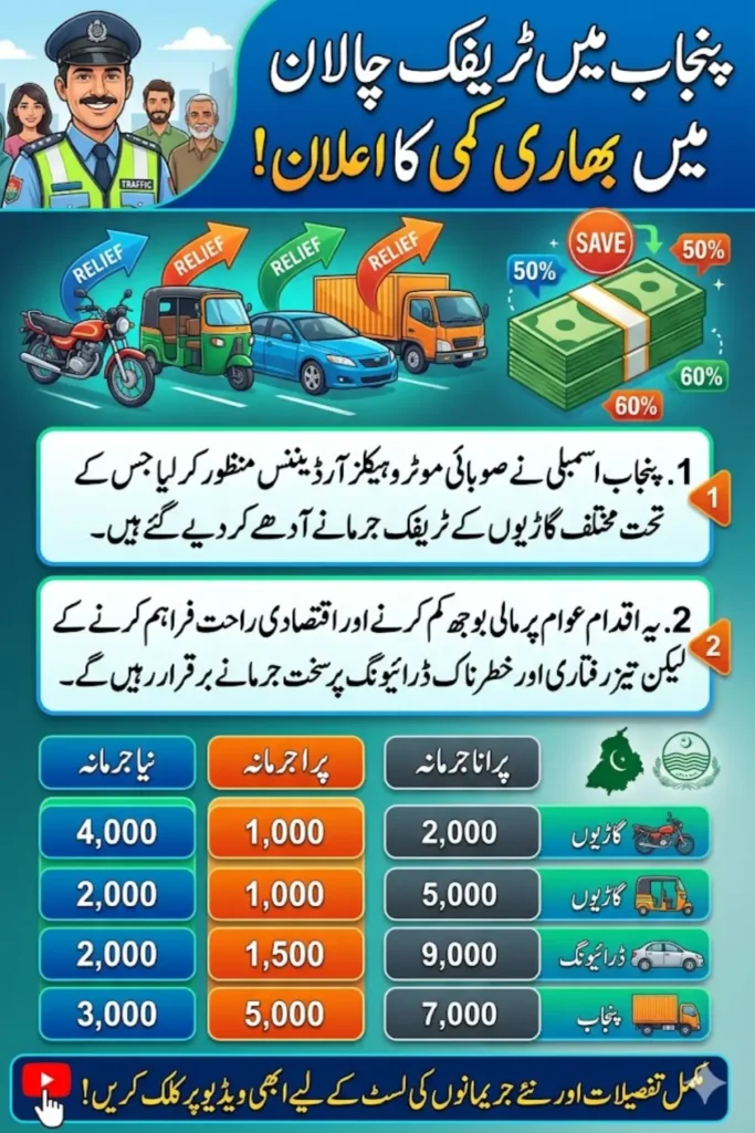Punjab Traffic Fines Reduced for Bikes, Cars and Heavy Vehicles