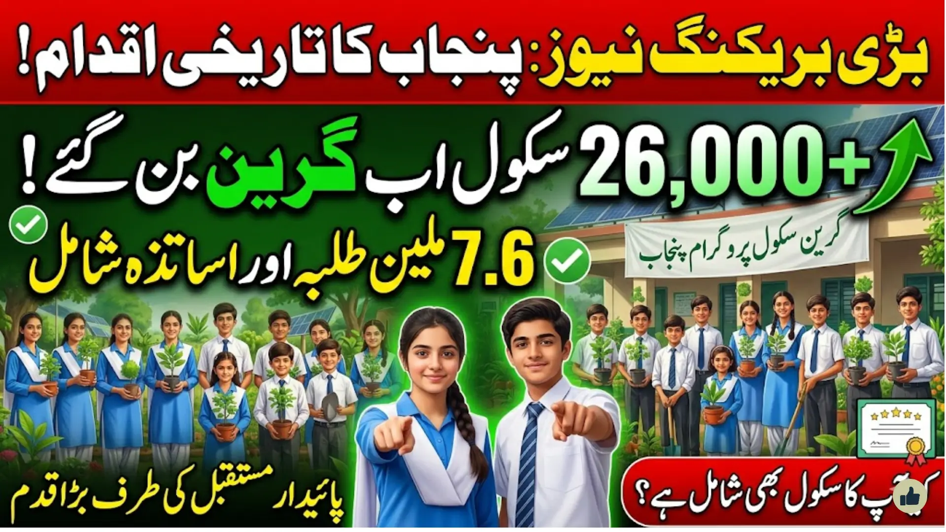 Punjab's Green School Program Expands to 26,000+ Schools, Enrolling 7.6 Million Students and Teachers for a Sustainable Future