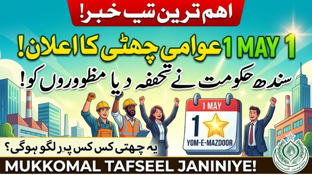 Sindh Government Announces Public Holiday on May 1 for International Labor Day 2026
