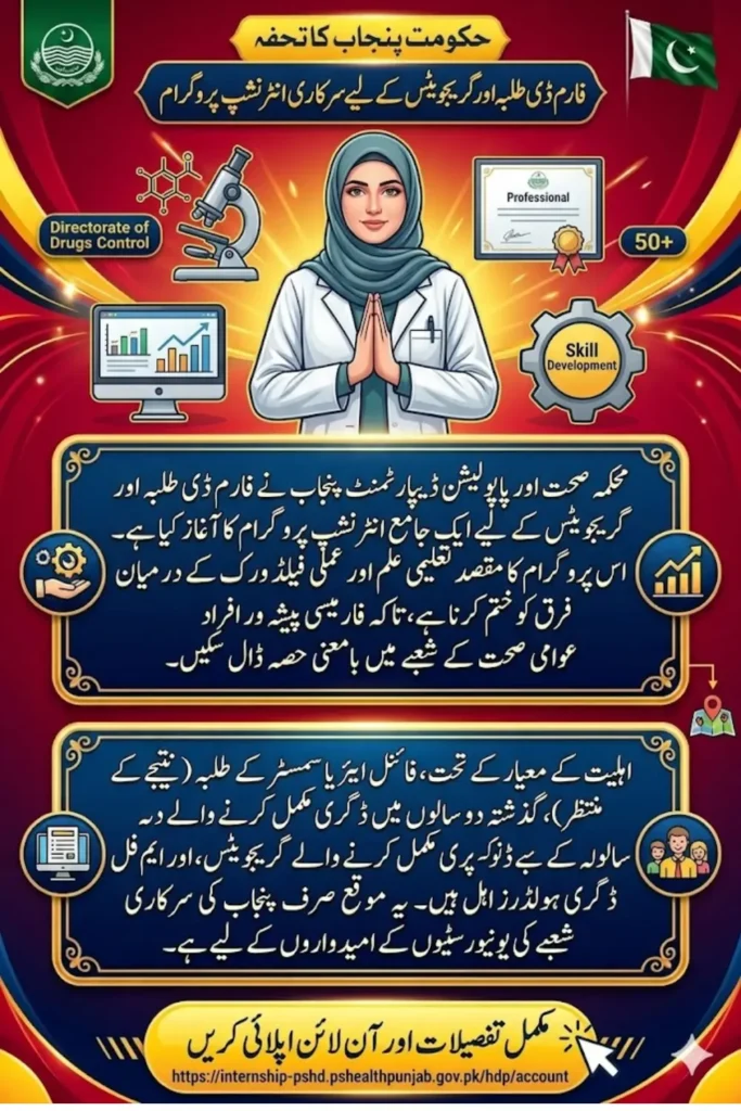 Punjab Health Department Internship Program for PharmD Students – Eligibility, Deadline and Details