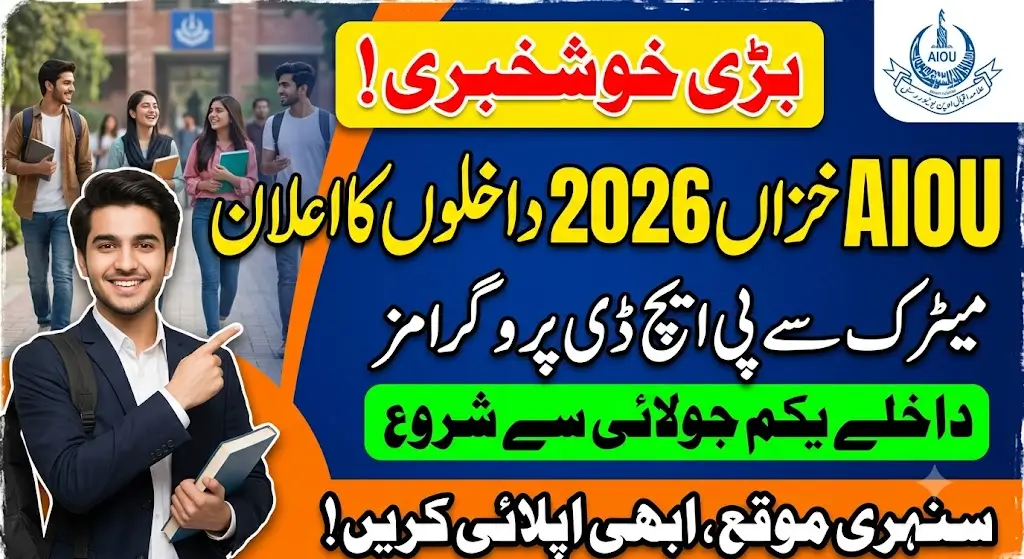 AIOU Fall 2026 Admissions Announced: Applications for Matric to PhD Programs Open from July 1