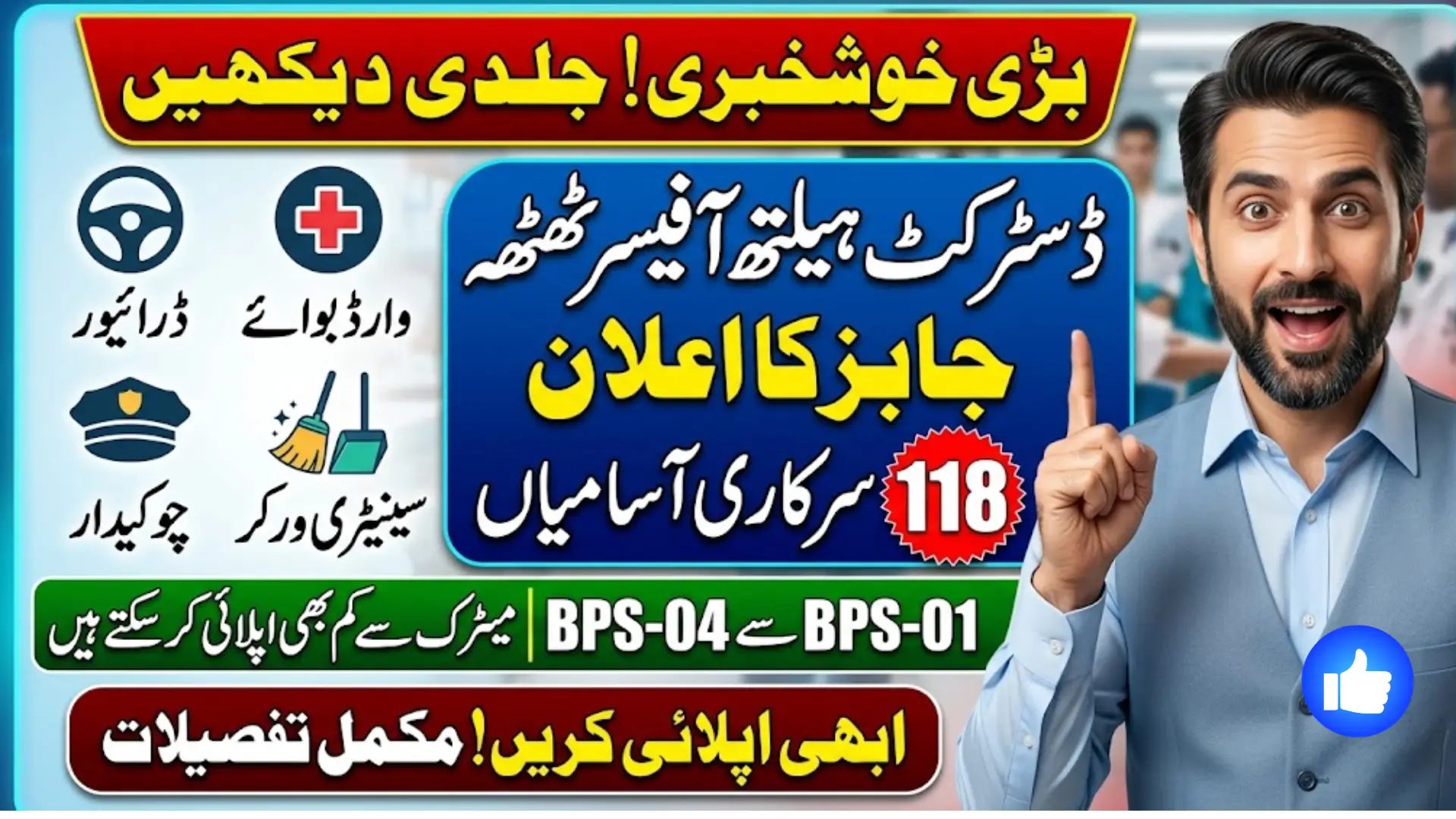 District Health Officer Thatta Jobs 2026 Announced for 118 BPS-01 to BPS-04 Vacancies – Eligibility, Posts and How to Apply