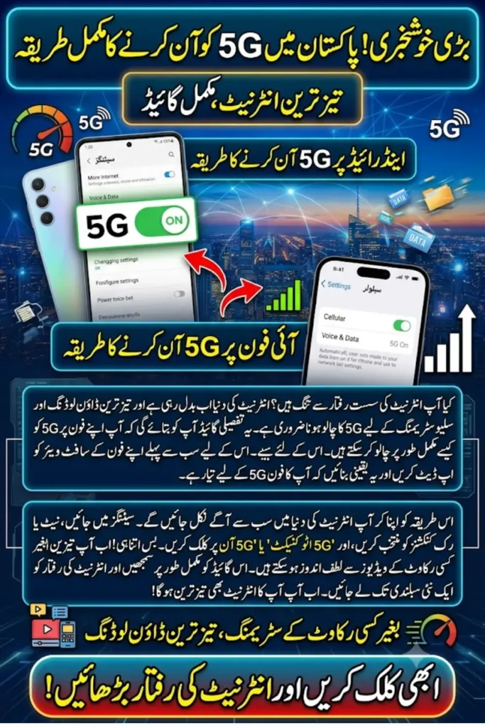 How to Enable 5G in Pakistan on iPhone and Android Phones: Complete Step-by-Step Guide