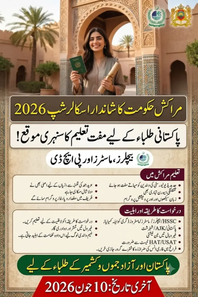 Moroccan Government Scholarships Program 2026–27: HEC Invites Applications for Study Opportunities in Morocco