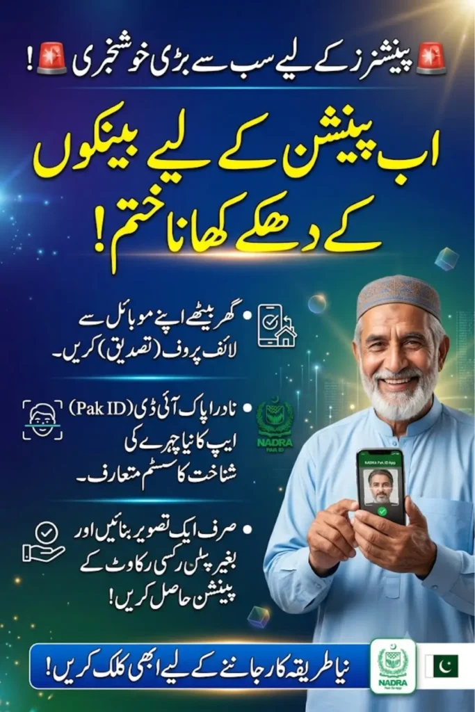 NADRA Pak ID App Facial Recognition Verification for Pensioners: No More Bank Visits for Pension Payments