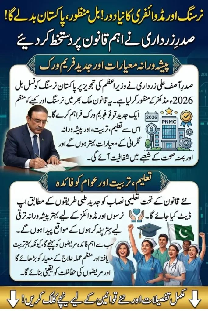 Pakistan Nursing and Midwifery Council Bill 2026 Receives Presidential Approval