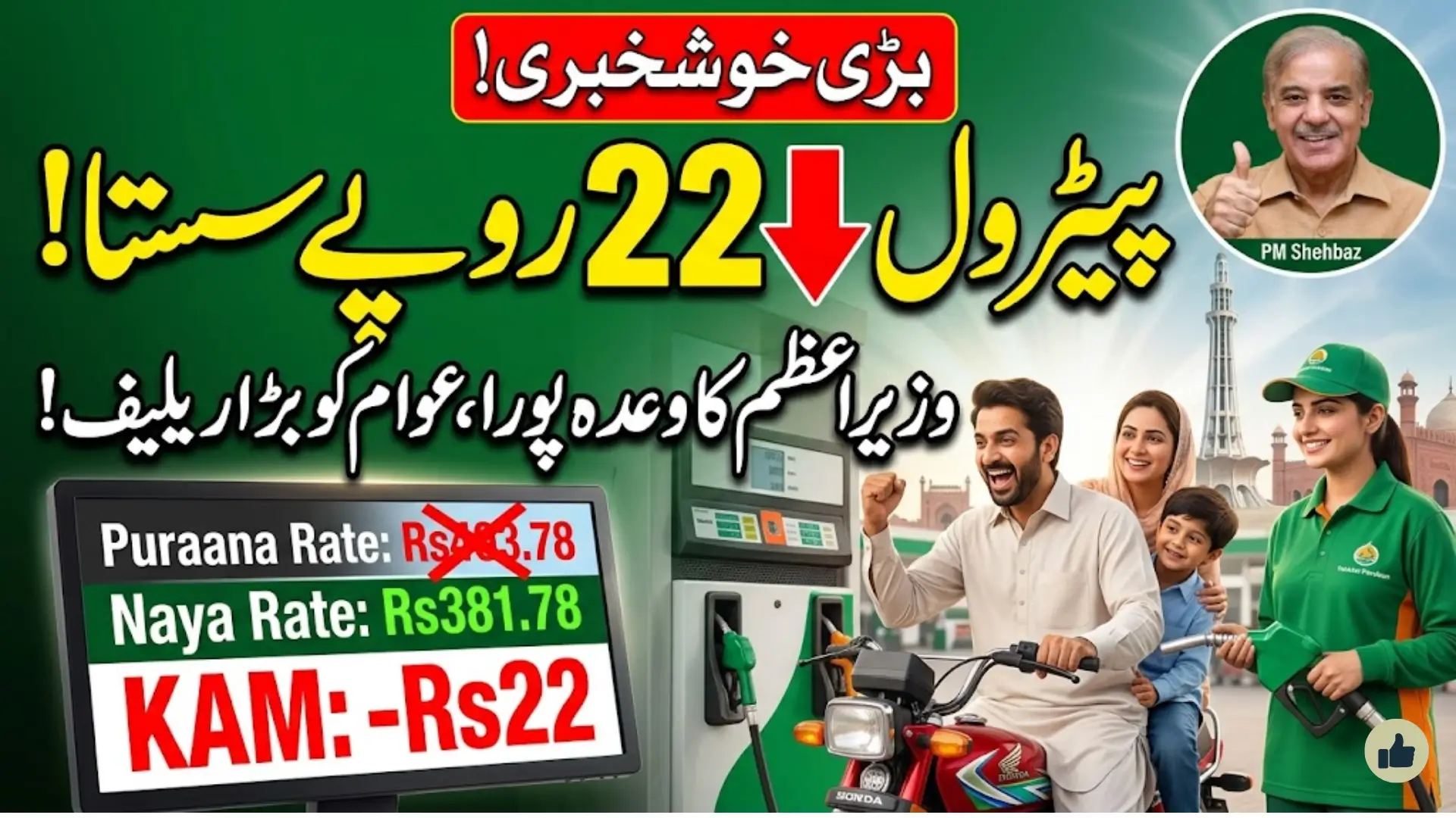 Petrol Fuel Prices Cut by Rs22 Per Litre: PM Shehbaz Fulfils Relief Promise