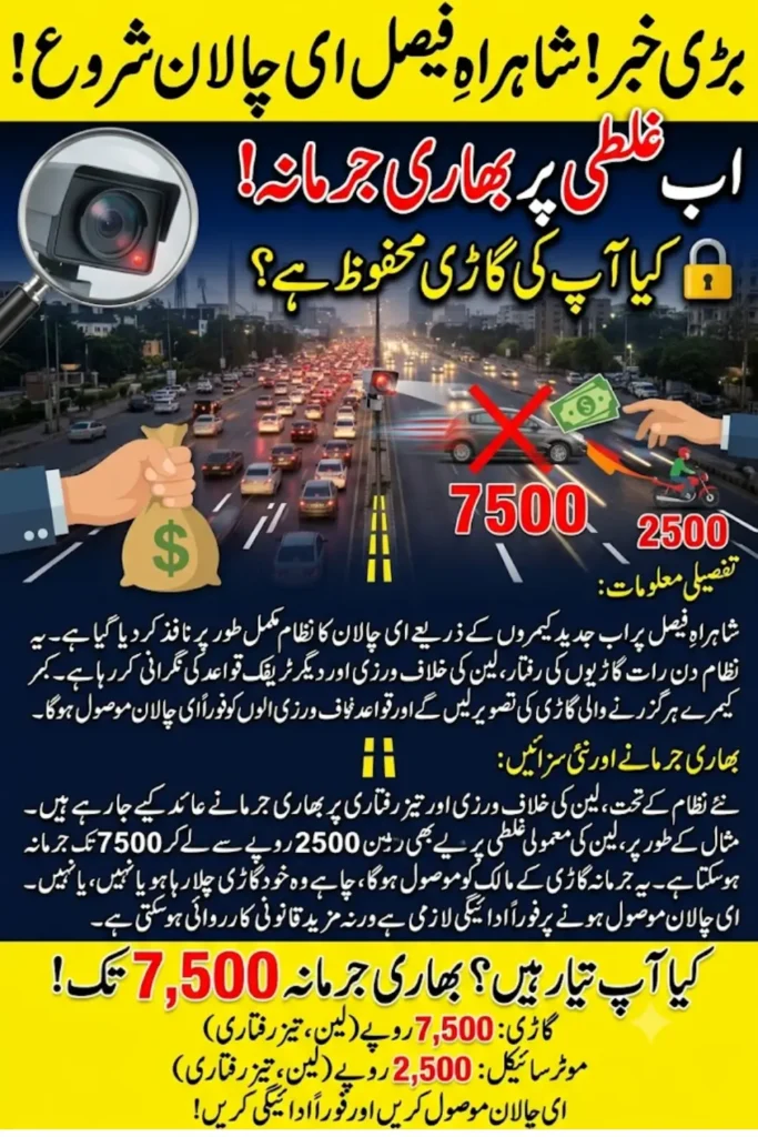 Shahrah-e-Faisal E-Challan System Goes Live: Traffic Police Begin Fines for Lane Violations