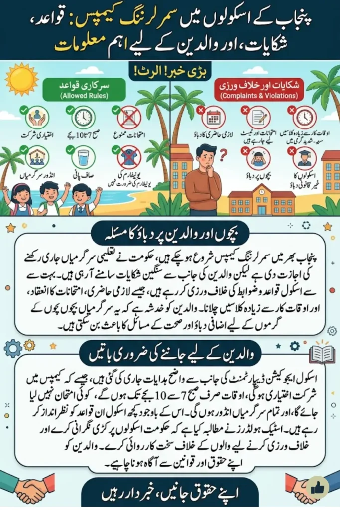 Summer Learning Camps in Punjab Schools: Rules, Complaints, and What Parents Need to Know