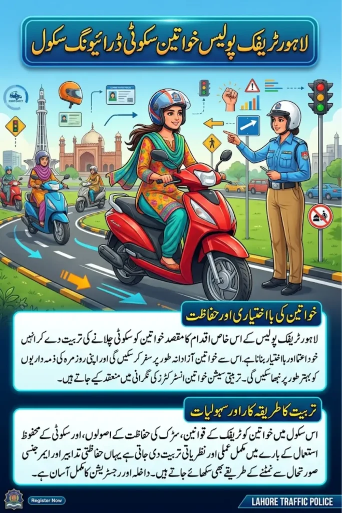 Lahore Traffic Police Women Scooty Driving School Launched at Liberty Market with Free Training