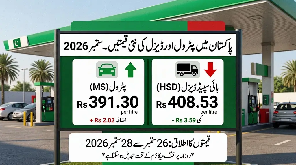 Pakistan Petrol Price Today Petrol Rises to Rs391.30, Diesel Falls to Rs408.53